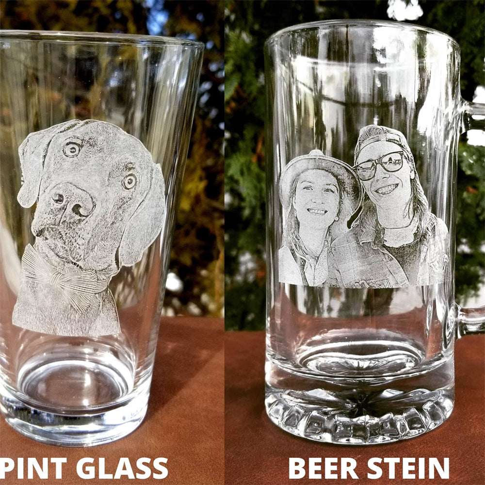 Custom Pet Picture Rocks Glass Father's Day Personalized Whiskey Glass