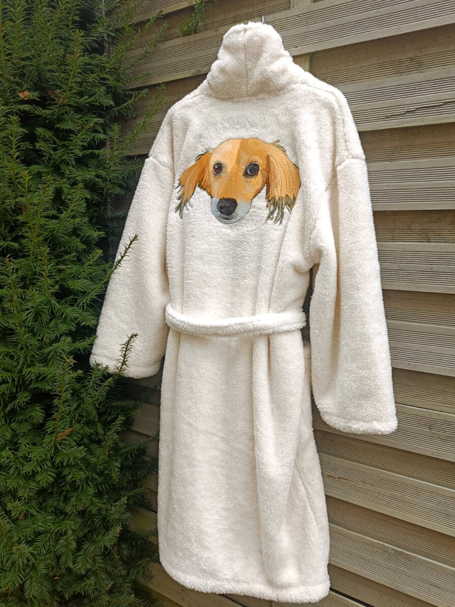 Custom Large Pet Portrait Embroidered Bathrobe