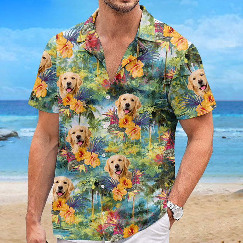 Custom Photo Let The Summer Begin - Dog & Cat Personalized Tropical Hawaiian Shirt