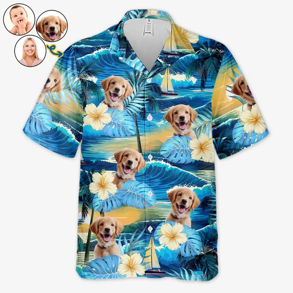 Custom Photo Summertime Is Calling Me - Dog & Cat Personalized Custom Unisex Tropical Hawaiian Aloha Shirt