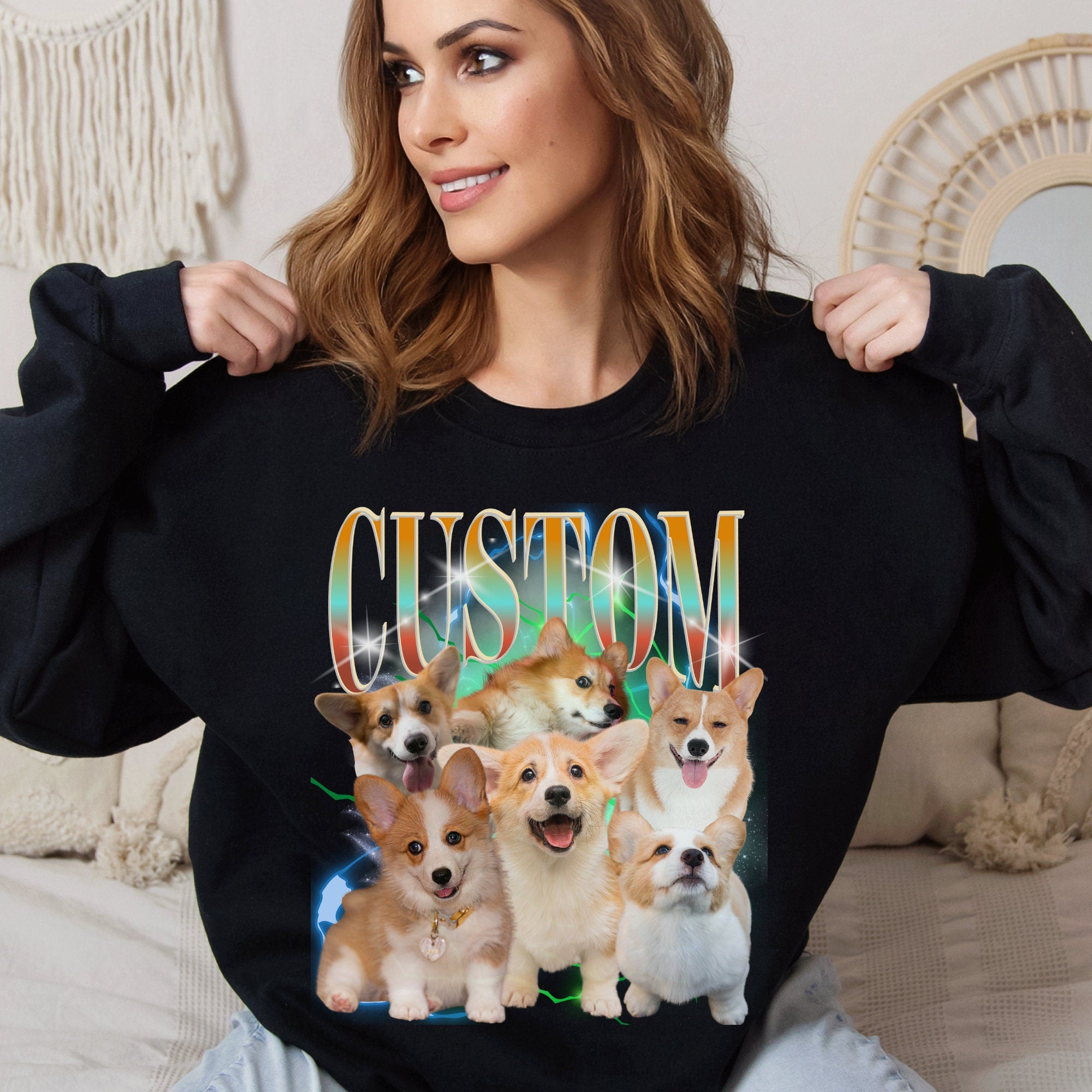 Custom Pet Shirt Retro 90's Custom Vintage Printing Unisex T-shirt Sweatshirt Hoodie