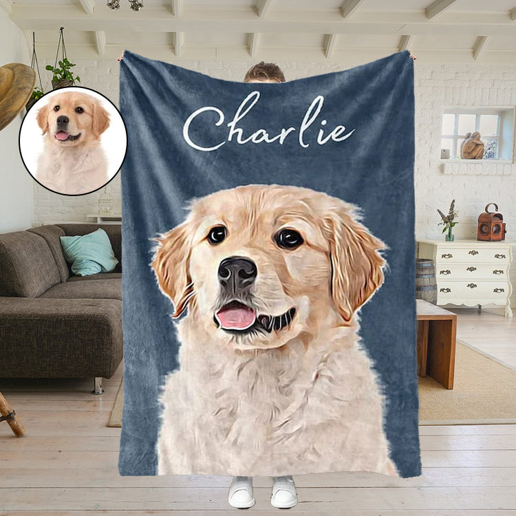 Custom Pet Blanket Using Pet Photo + Name Custom Dog Blanket Personalized Dog Blankets