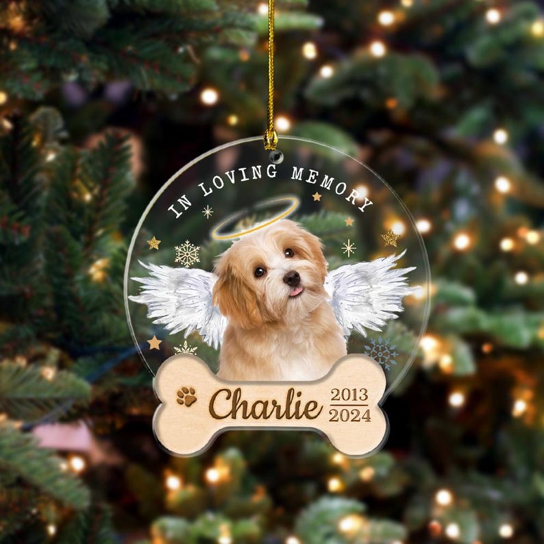 Personalized Dog Memorial Ornament, Dog Christmas Ornament, Pet Memorial Gift Christmas Gift