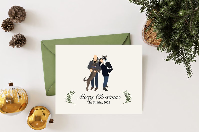 Custom Christmas Cards With Family Portrait From Photo Custom Holiday Card