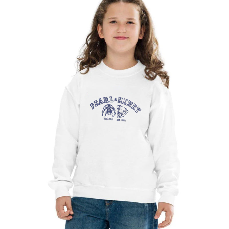 Personalized Pet Photo Embroidered Pet College Sweatshirt/Hoodie T-shirt For Kids Youth