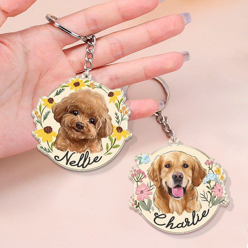 Custom Dog Photo Keychain, Cat Picture Keychains