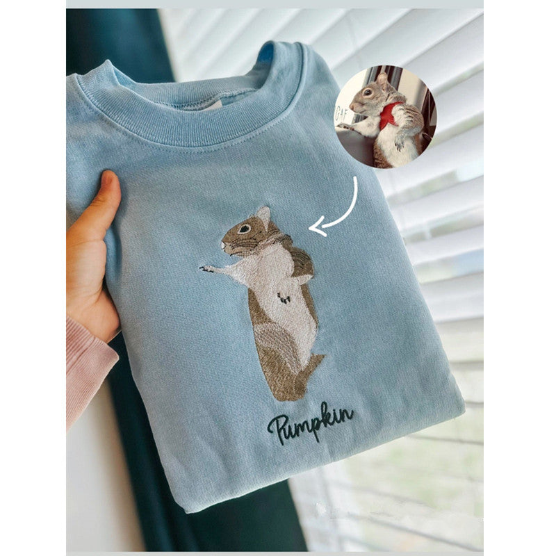 Custom Pet Portrait Crewneck Hoodie