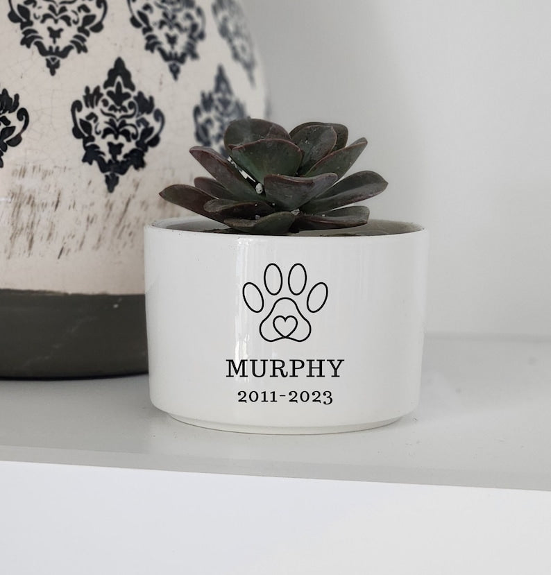 Sympathy Gift, Dog Memorial, Succulent Planter, Memorial Pet Gift, Personalized Planter, Loss Of Dog, Dog Remembrance Gift, Small Planter