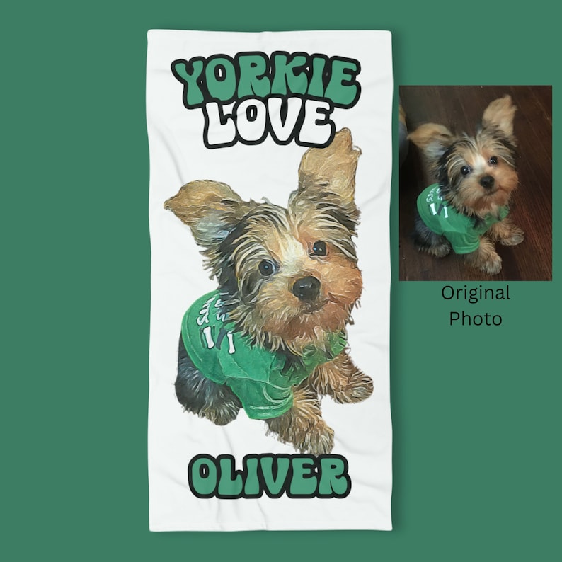 Custom Pet Photo Beach Towel, Pet Photo, Beach Trip Custom Towel