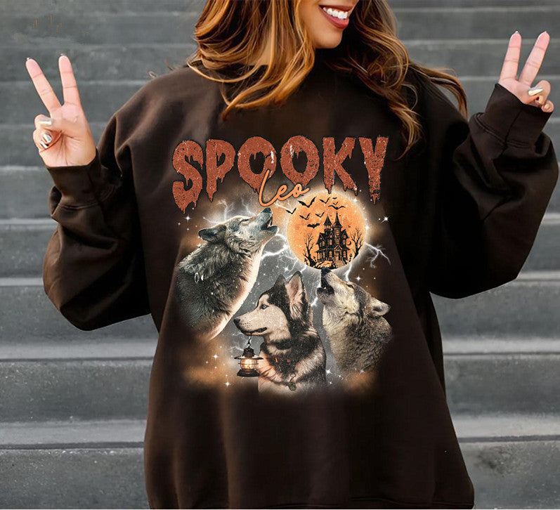 Spooky Personalized T-Shirt/Hoodie/Crewneck, Bootleg Rap Dog Shirt For Halloween