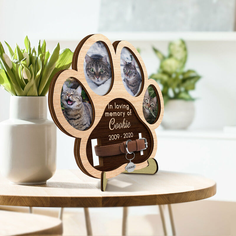 Personalized Pet Collar Frame Custom Photo Memorial Gift For Pet Lovers