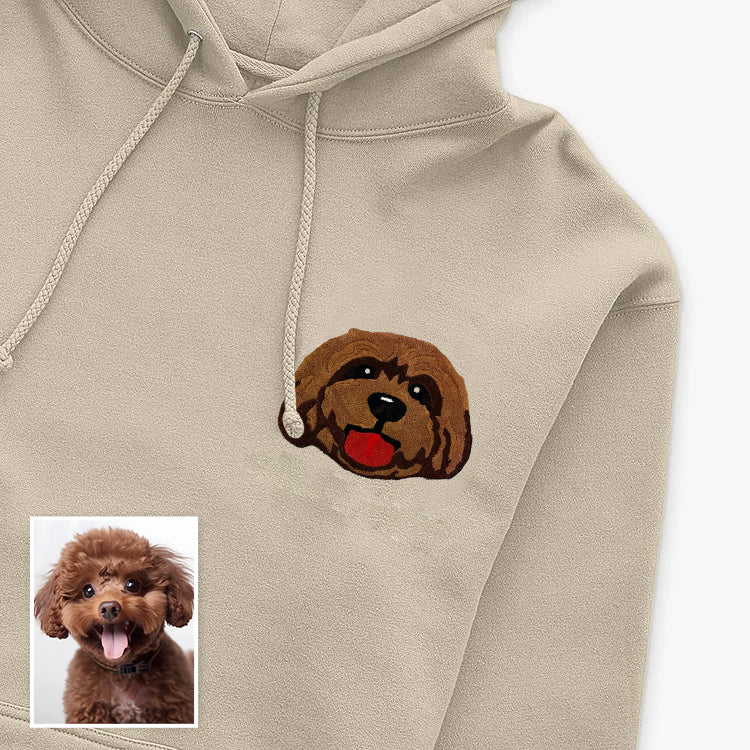 Custom Embroidered Pet Portrait Tufted Embroidery Sweatshirt Hoodie T-shirt