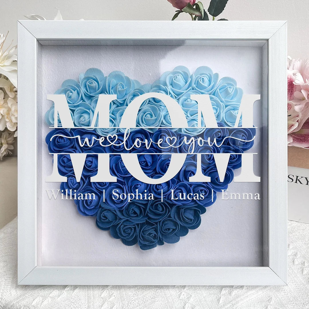 👩❤️👧Mom We Love You - Personalized Flower Shadow Box