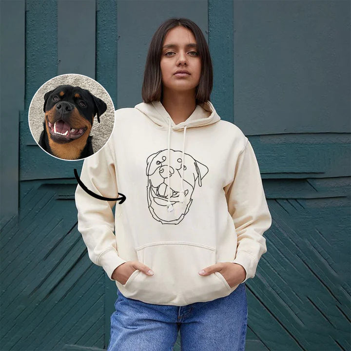 Custom Embroidered Pet Outline Portrait Hoodie/Sweatshirt/T-shirt