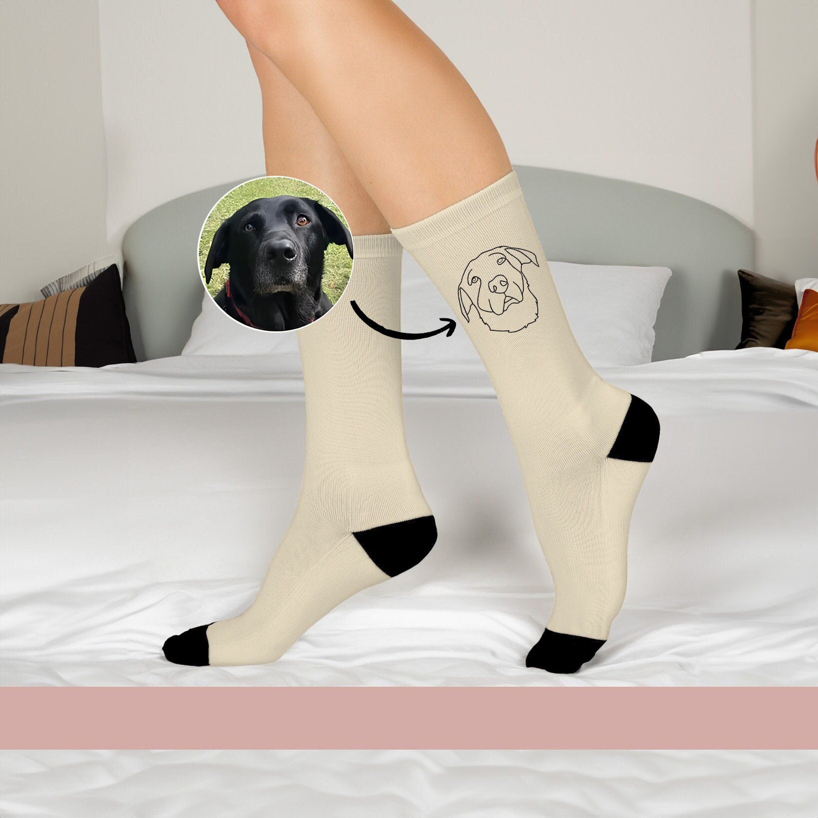 Personalized Pet Portrait Embroidered Socks