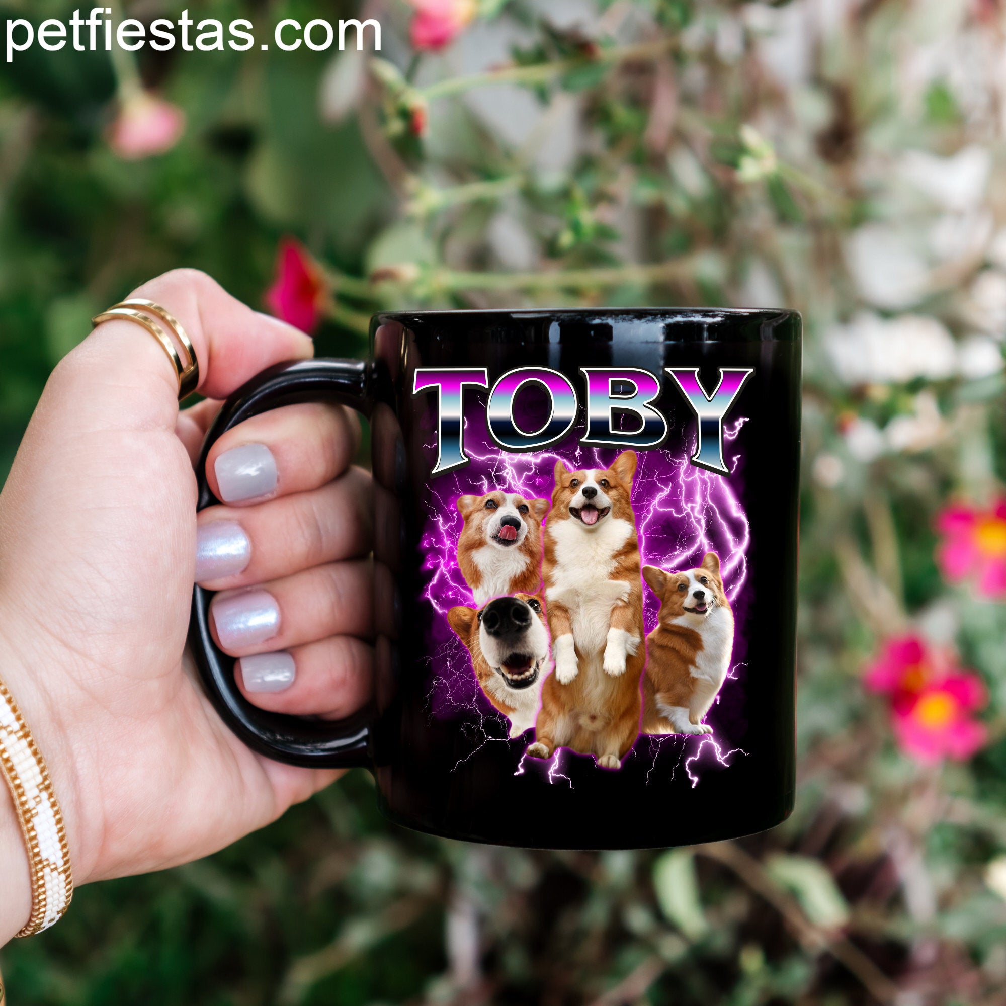 Custom Pet Mug, Using Pet Photo + Name, Custom Photo Vintage 90s