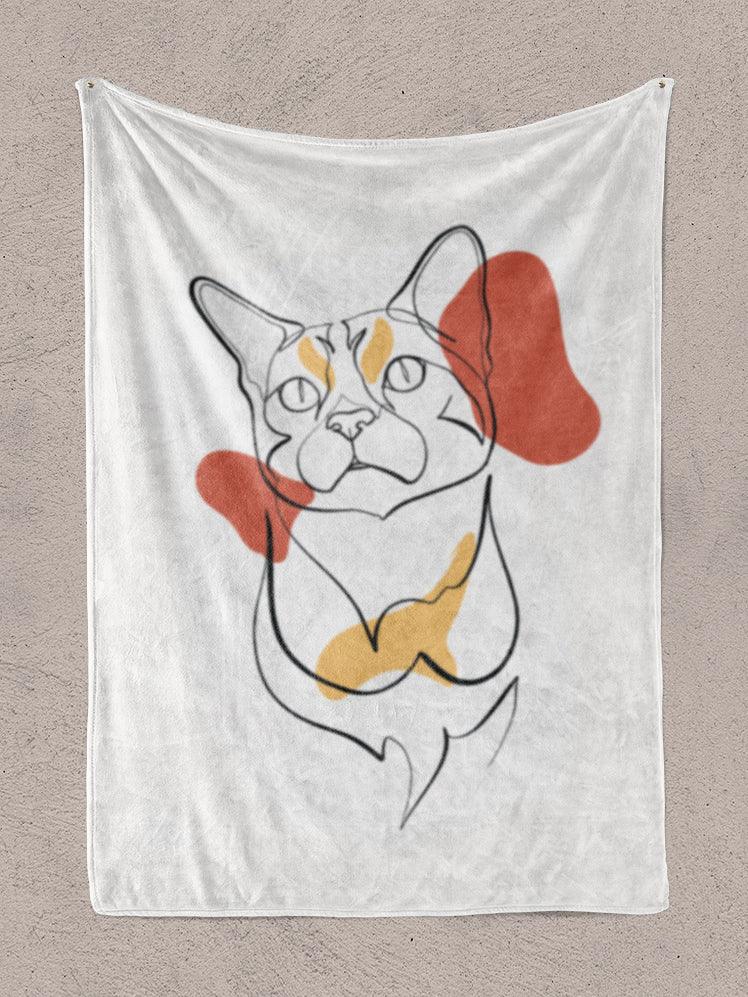 Custom Pet Line Art Blanket