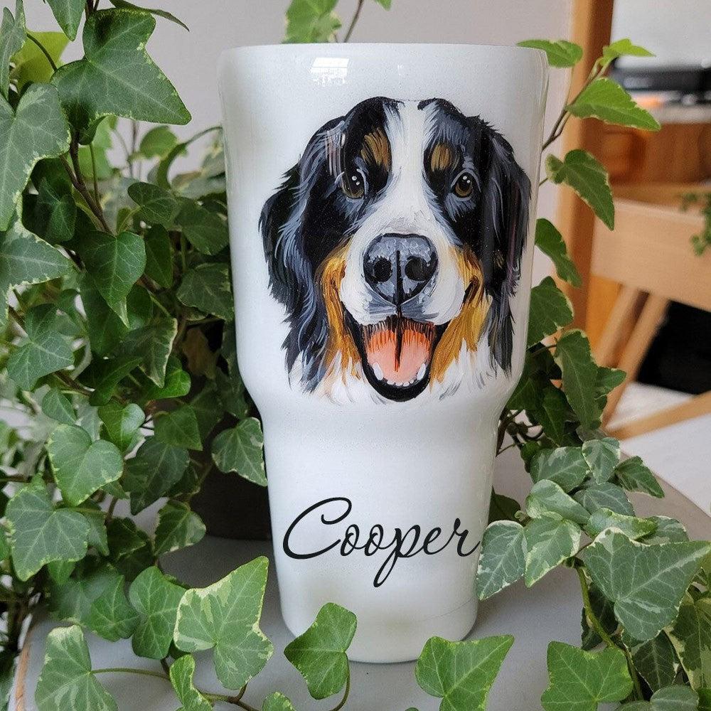 Custom Pet Portrait Tumbler - Oil Painting Effect for Pet Lovers Christmas Gift