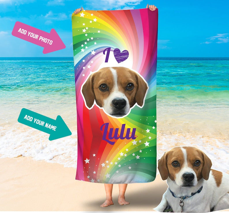 Personalized Photo Towels/Custom Dog Or Cat Face Towels