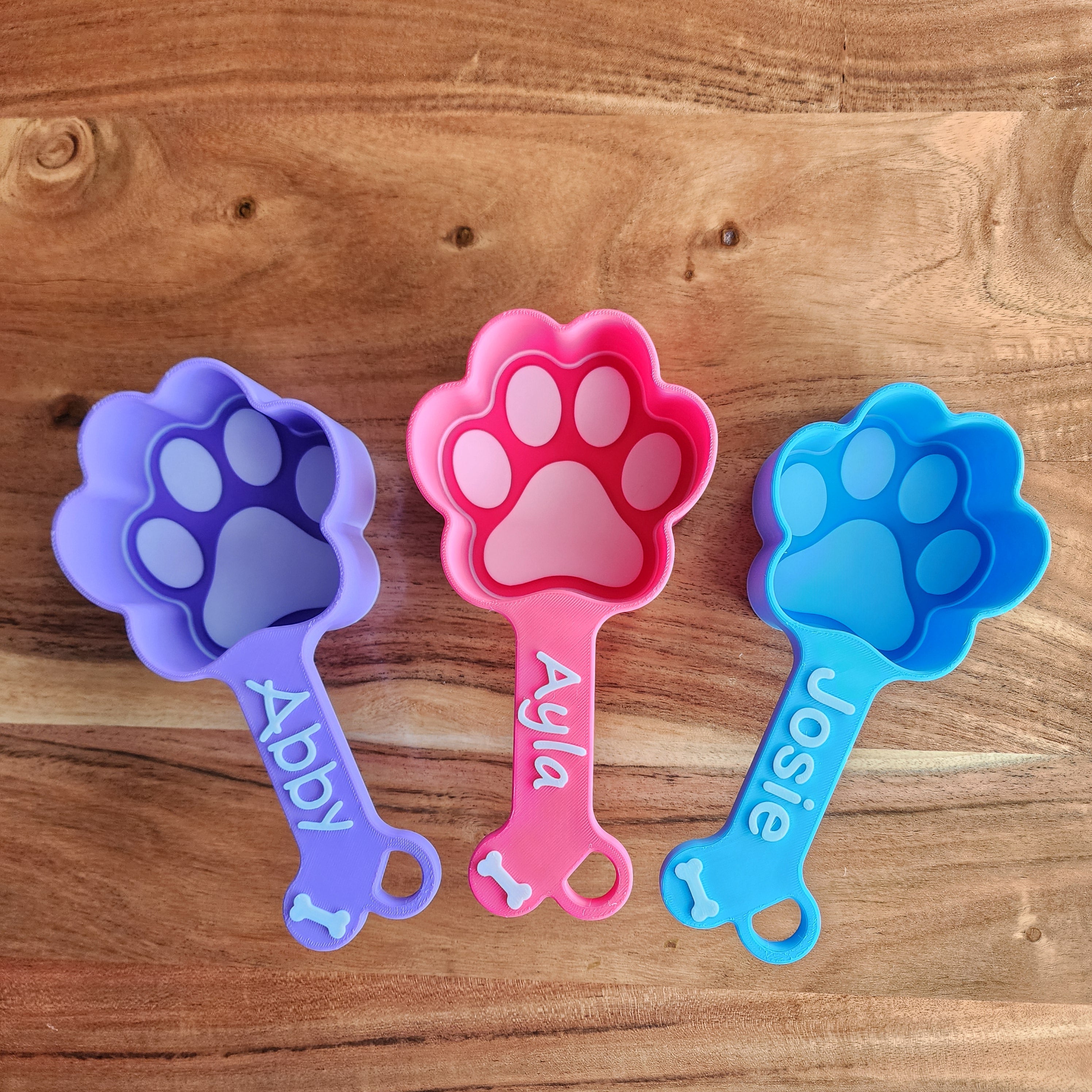 Personalized Dog Food Scoop 3D Print Paw Print Measuring Cup