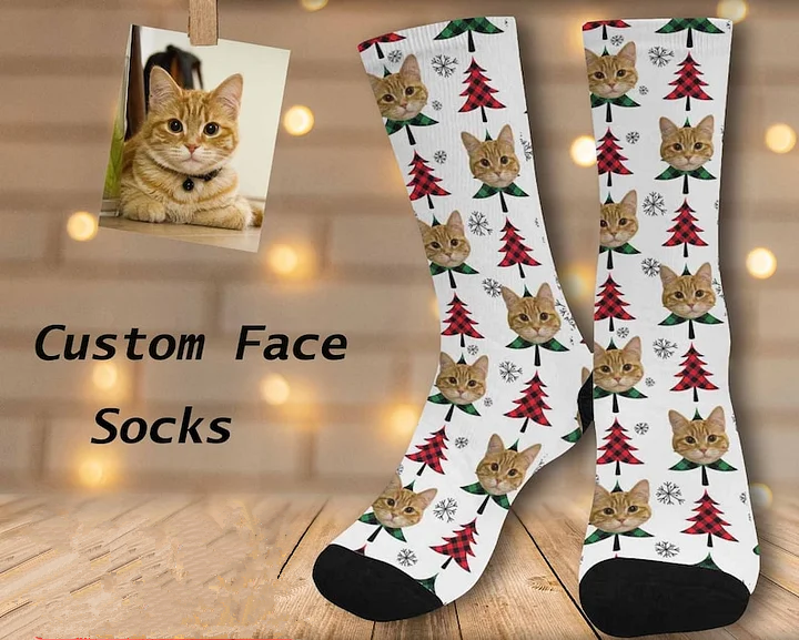 Custom Pet Face Socks for Christmas, Custom Photo Socks, Personalized Socks