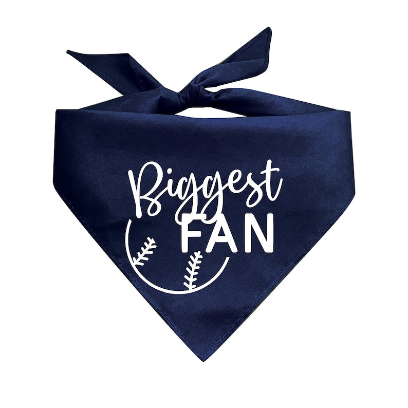 Biggest Fan Baseball Triangle Dog Bandana