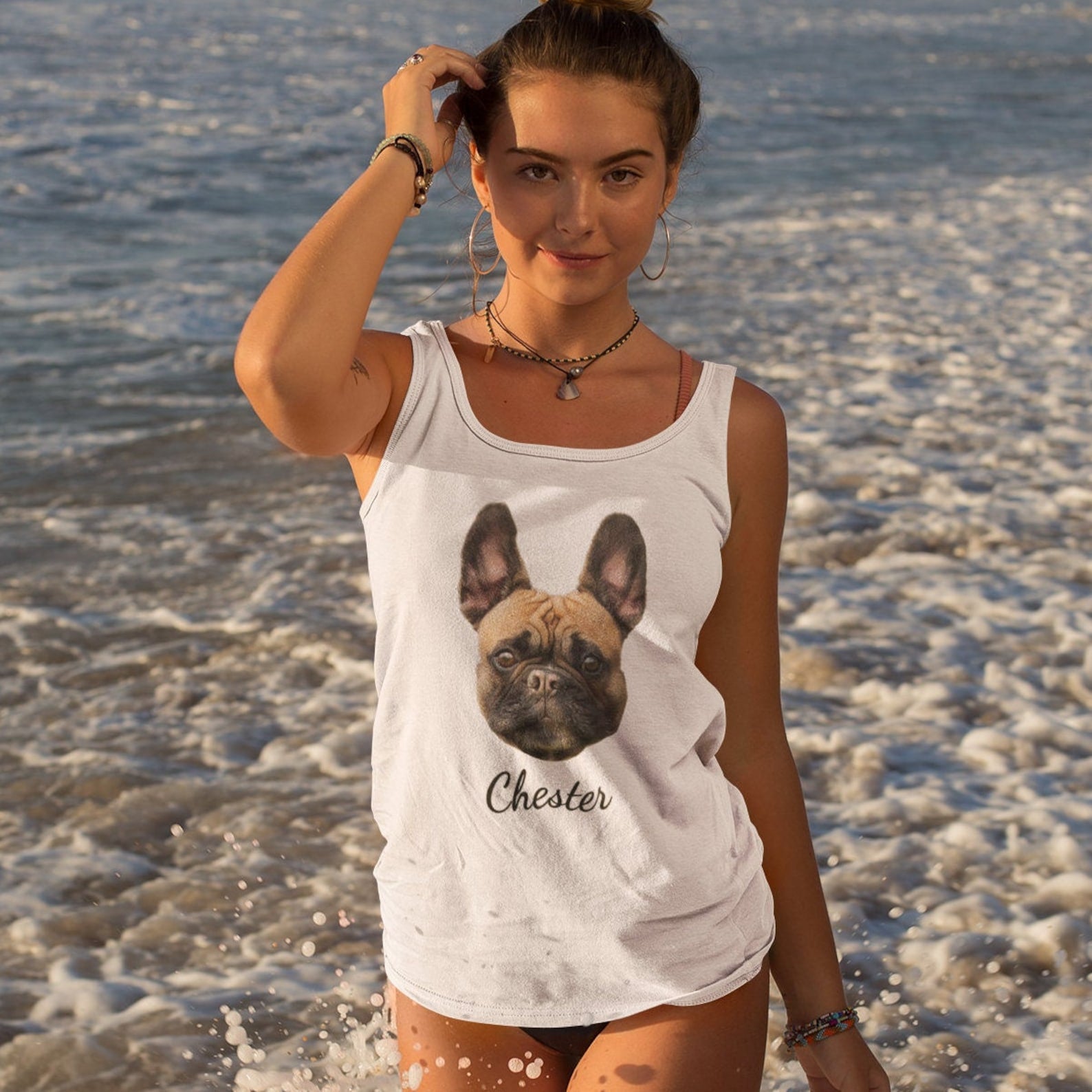 Custom Dog Tank Top Pet Face Portrait Tank Top