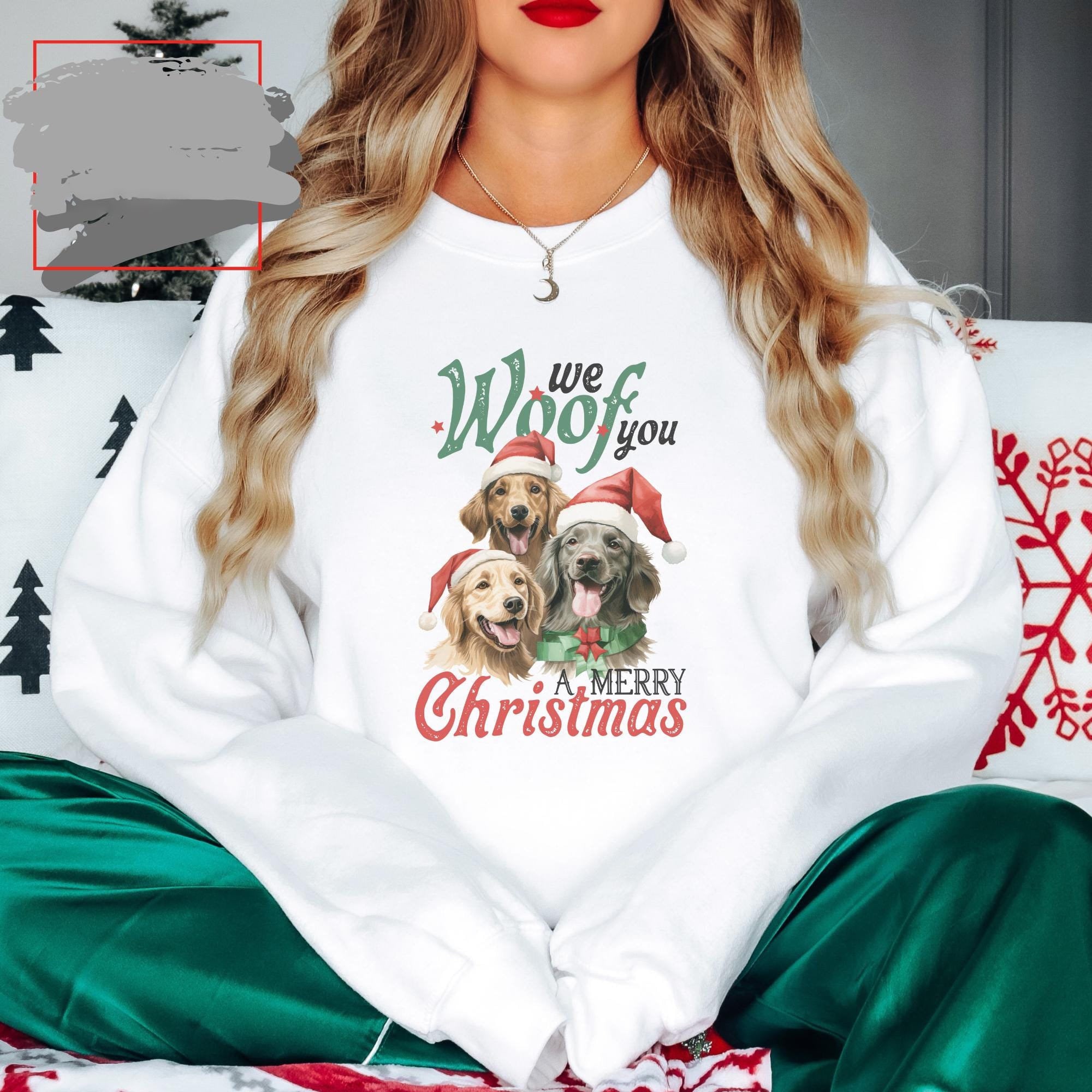 We Woof You A Merry Christmas Sweatshirt Custom Pet Photo Christmas Tee Sweatshirt Hoodie