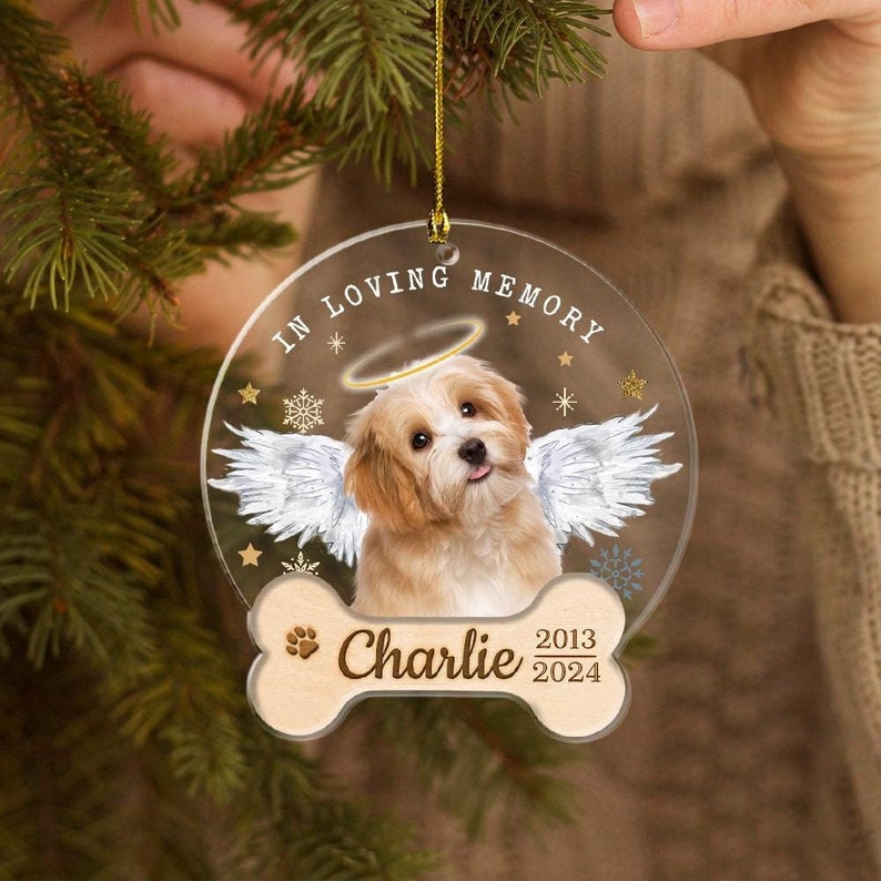 Personalized Dog Memorial Ornament, Dog Christmas Ornament, Pet Memorial Gift Christmas Gift