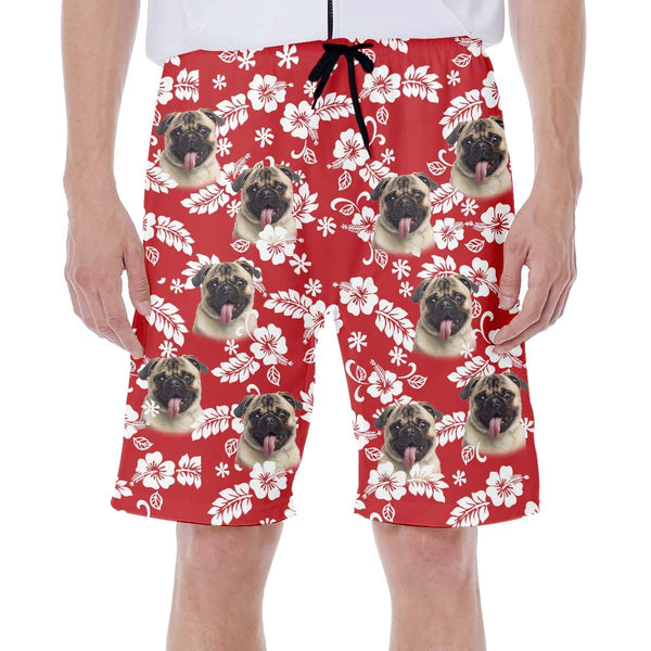 Custom Hawaiian Short With Dog Face Beach Short Hawaiian Beach Short