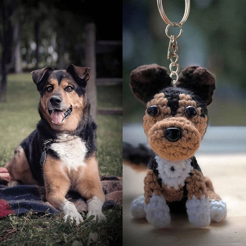 Personalized Wool Keychain With Custom Head Photo Fun Gift For Pet Lovers