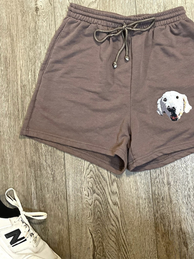 Custom Embroidered Pet Portrait Sweat Shorts