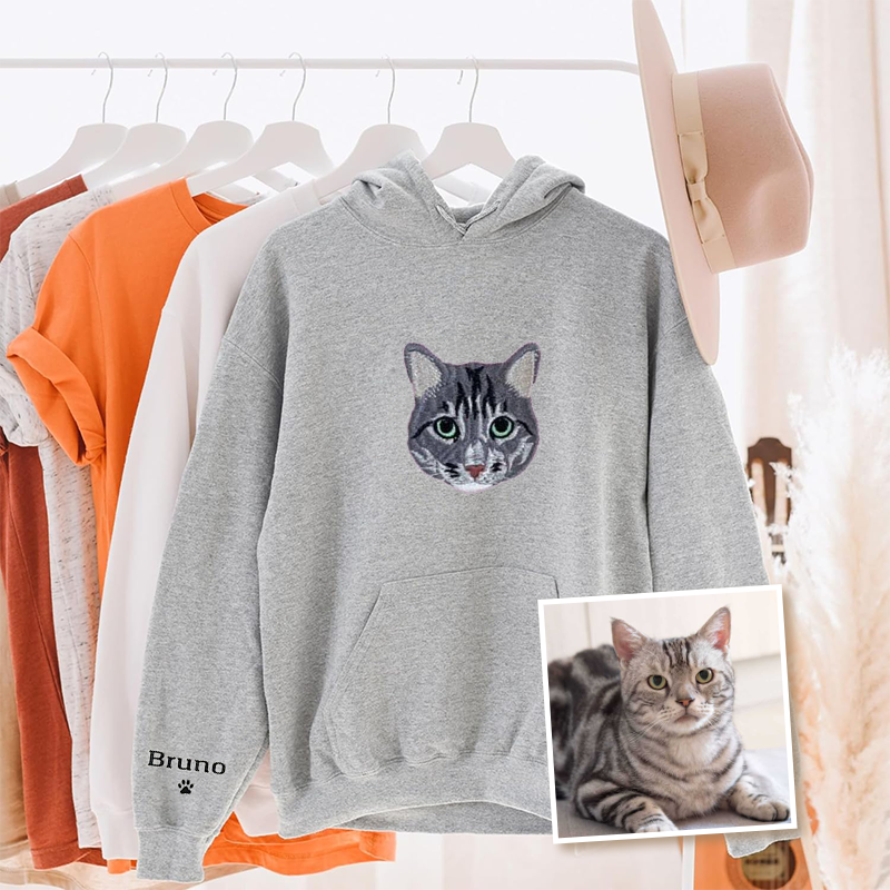 American Shorthair Cat Lover Custom Embroidered Sweatshirt Hoodie T-shirt