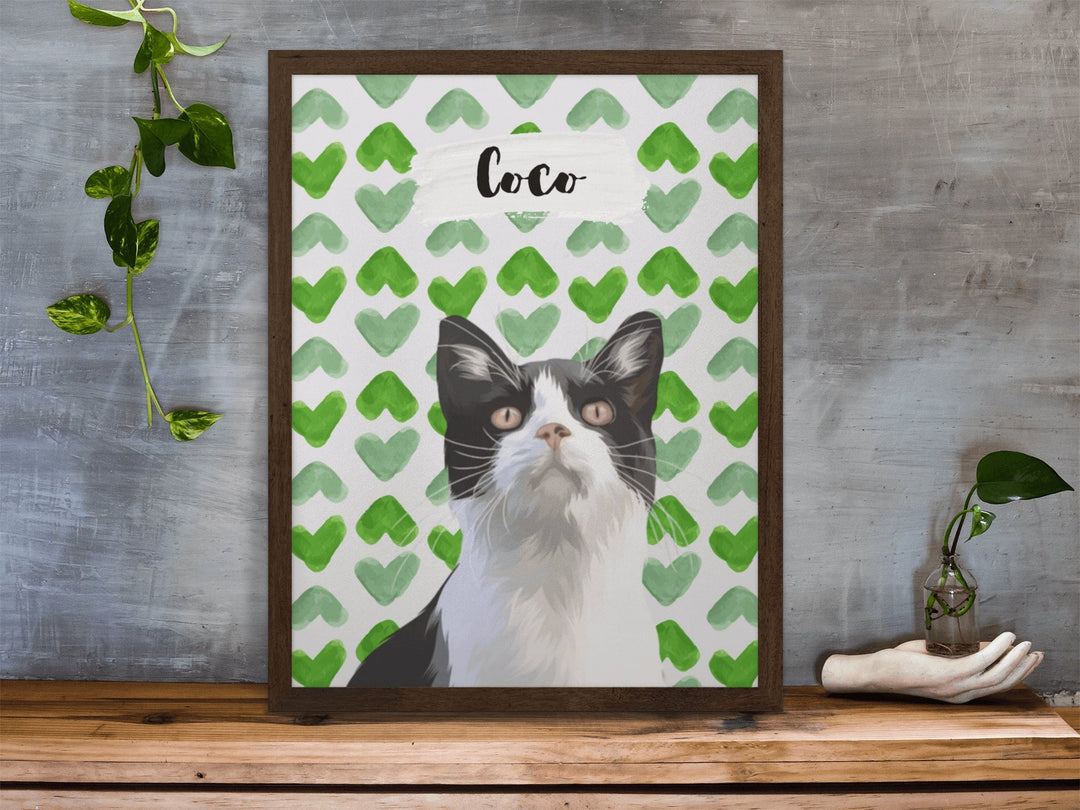 Custom Illustrated Personalized Pet Portrait Canvas Custom Pet Portrait Art