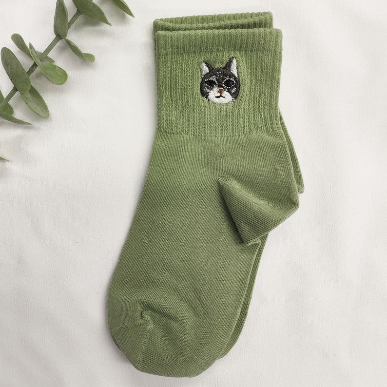 Custom Pet Dog Cat Embroidered Socks