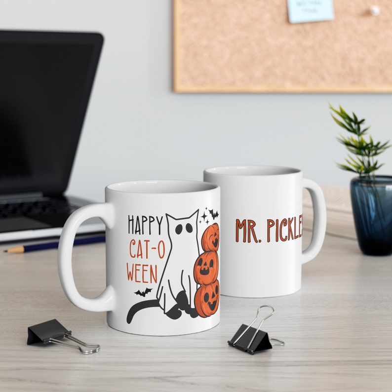 Personalized Cat Dog Photo Mug Halloween, Custom Pet Mug, Customized Gift for Halloween