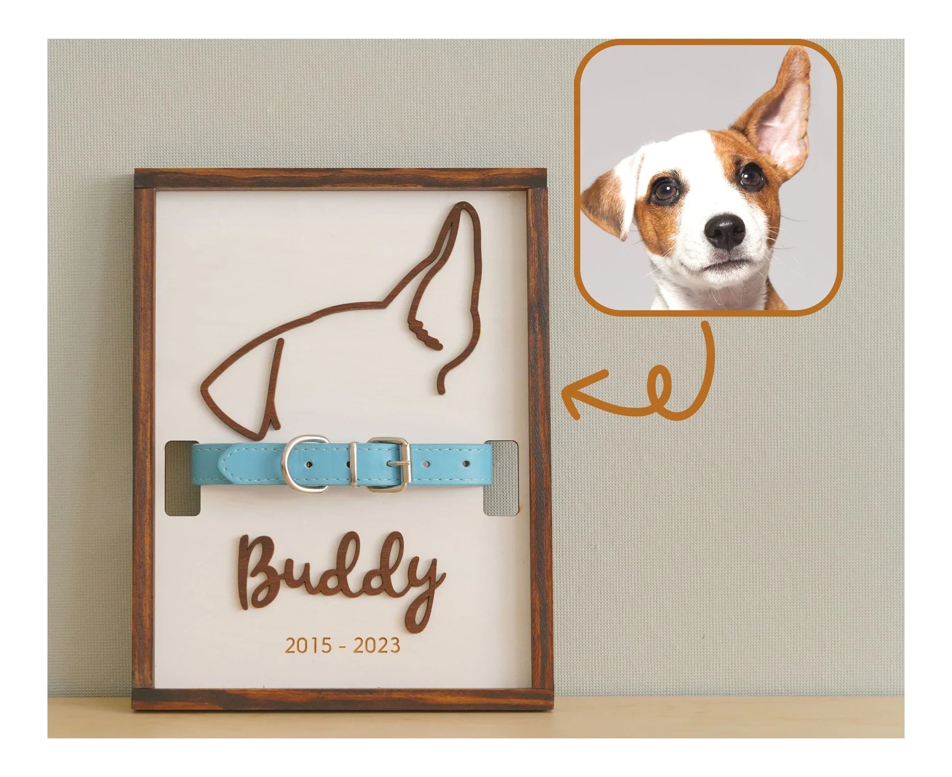 Mother's Day Gift Personalized Pet Memorial Collar Frame