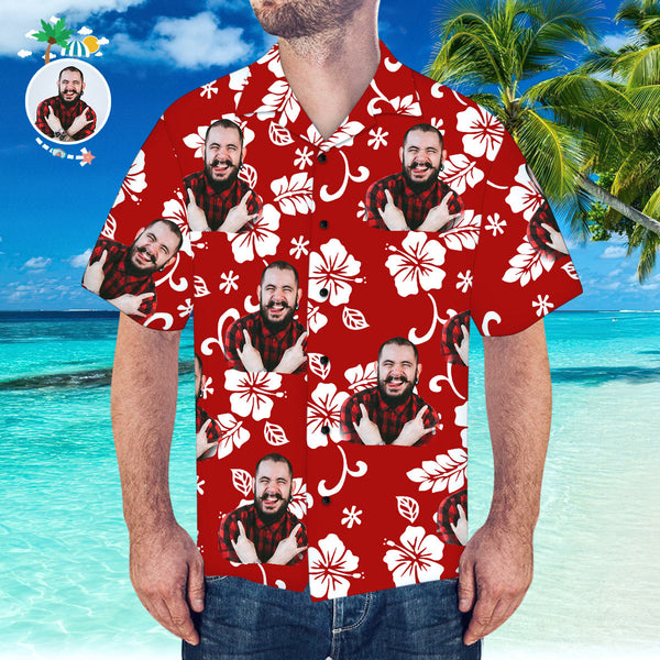 Custom Hawaiian Shirt with Pet Or People Face Personalized Short-Sleeve Hawaiian Shirt