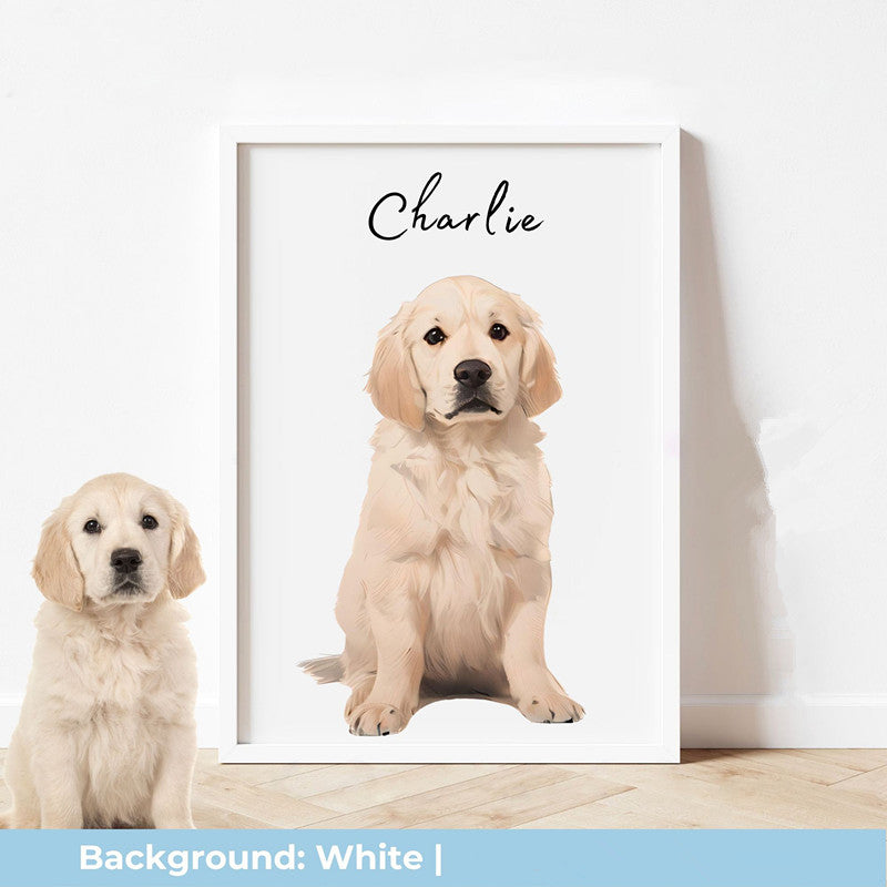 Custom Pet Portraits Using Pet Photo Pet Canvas Wall Art