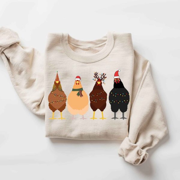 Chicken Farm Animals Ver2 Christmas Sweatshirt For Kids Youth