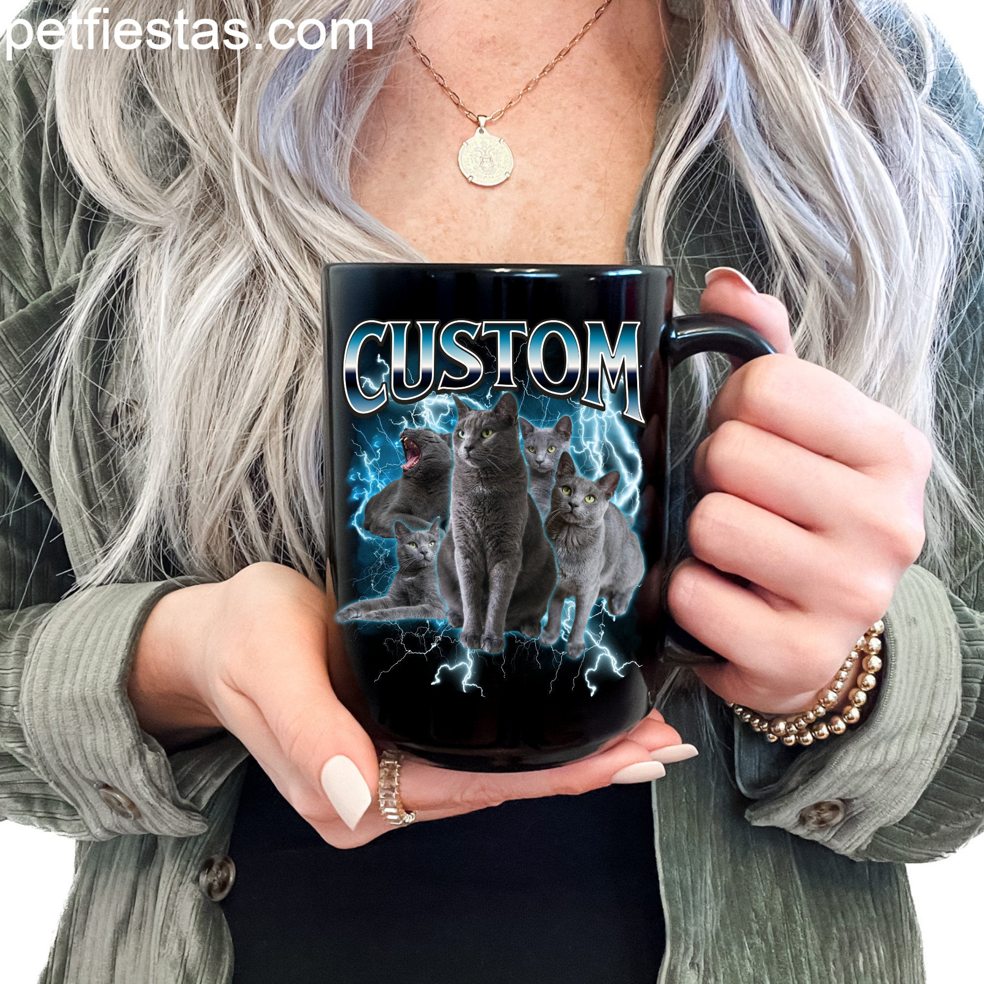 Custom Pet Mug, Using Pet Photo + Name, Custom Photo Vintage 90s