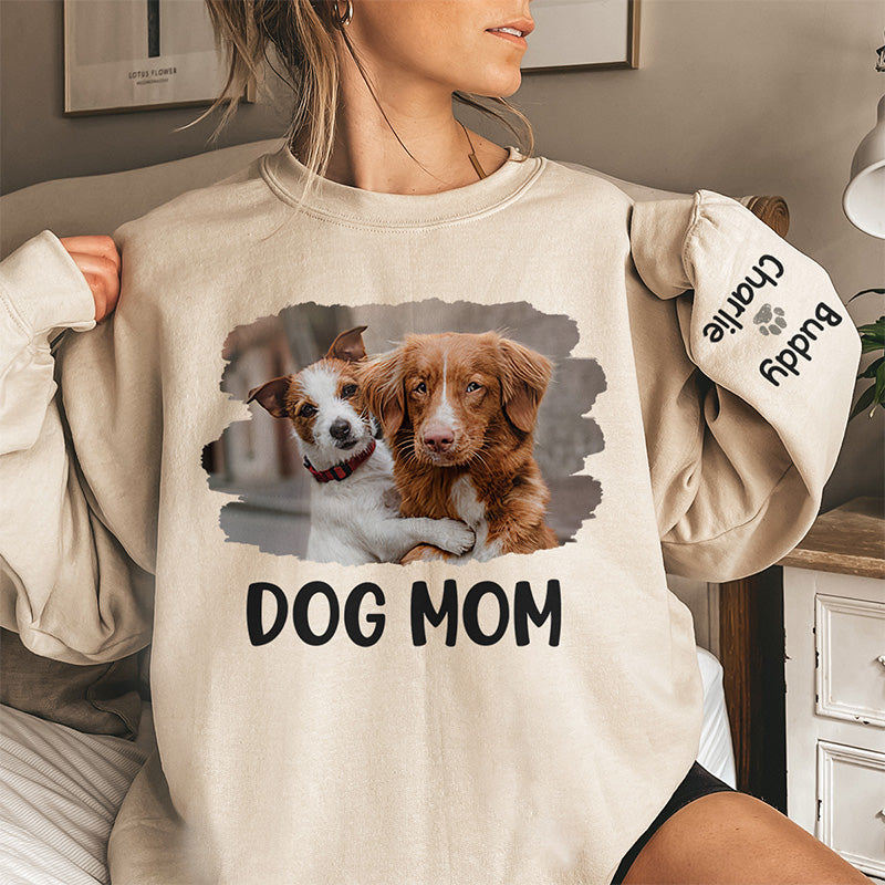 Custom Photo A Heart Full Of Paw Printing - Dog & Cat Personalized Custom Unisex Sweatshirt With Design On Sleeve - Gift For Pet Lovers, Pet Owners