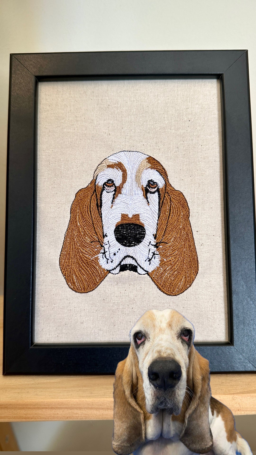 Custom Framed Embroidered Pet Portraits, Dog Lover Gift