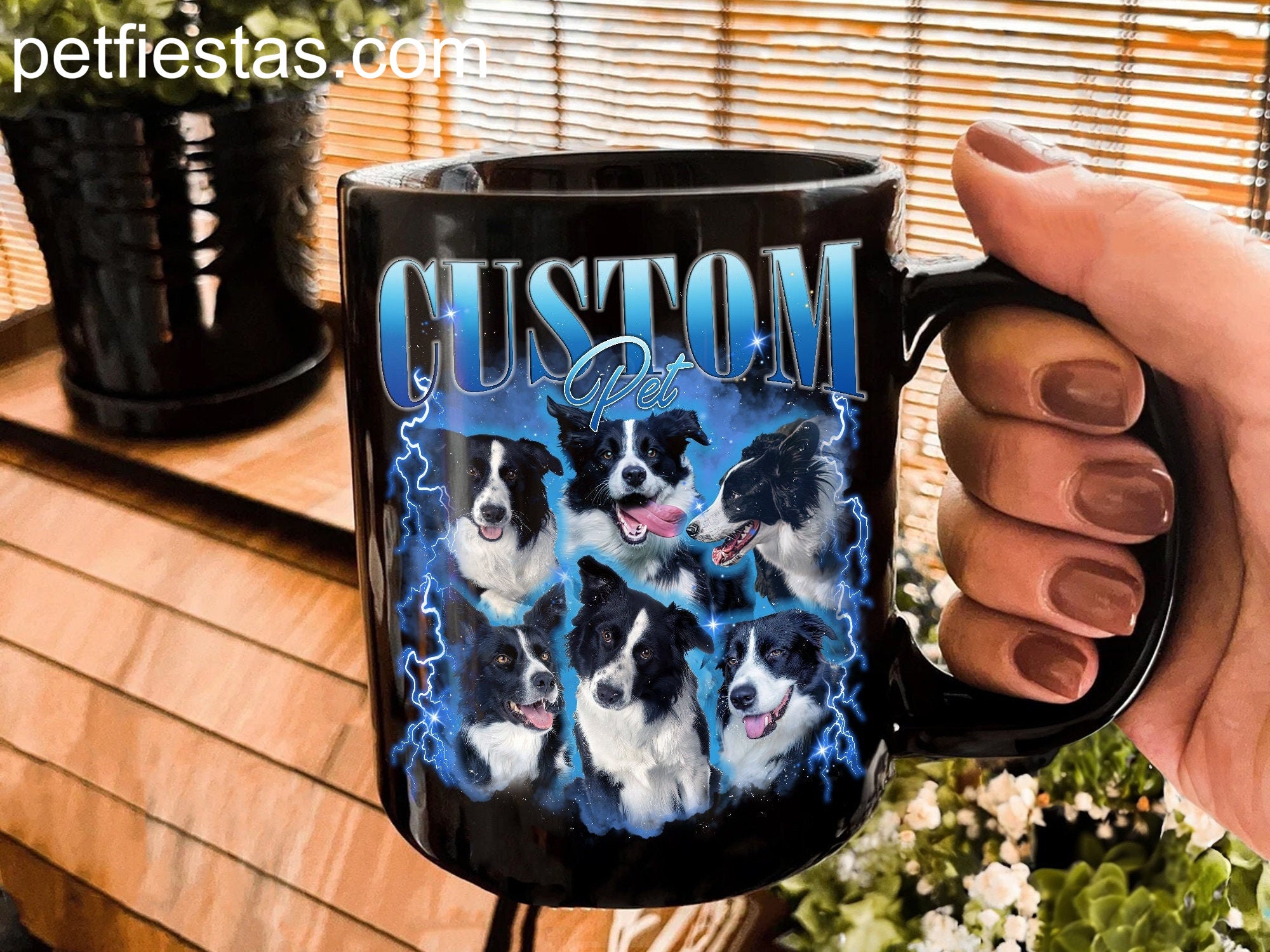 Custom Pet Mug, Using Pet Photo + Name, Custom Photo Vintage 90s