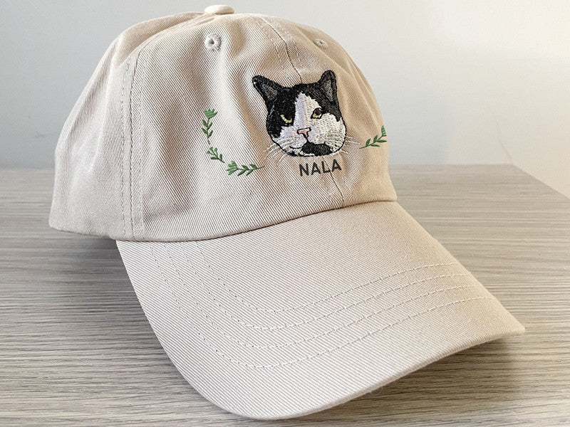 Custom EMBROIDERED Pet Hat Using Pet Photo Personalized Dog Hat Cat Hat