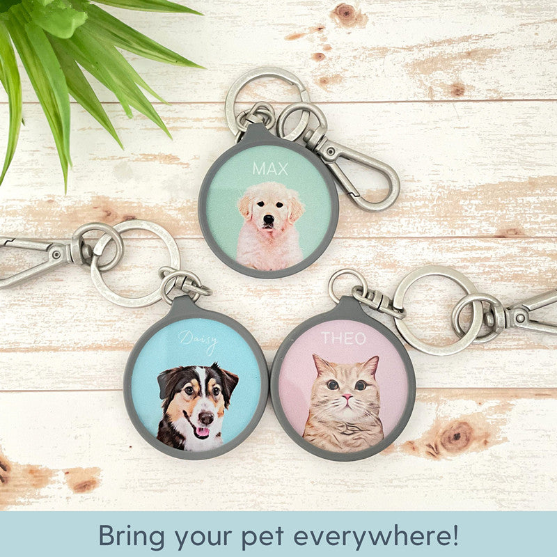 Custom Pet Keychain Pet Photo + Name Personalized Dog Keychain