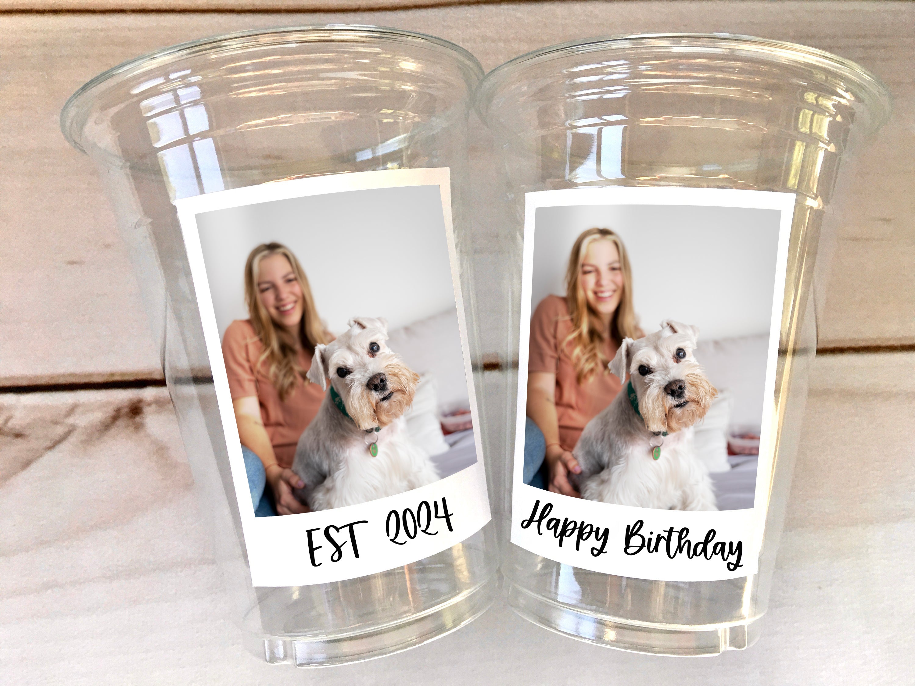 Custom Plastic Cups With Your Photos Personalized Birthday Party Decorations