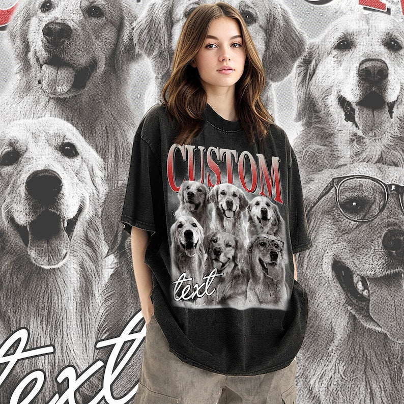 Custom Vintage Pet Unisex Shirt 90s Style Dog T shirt Hoodie Sweatshirt