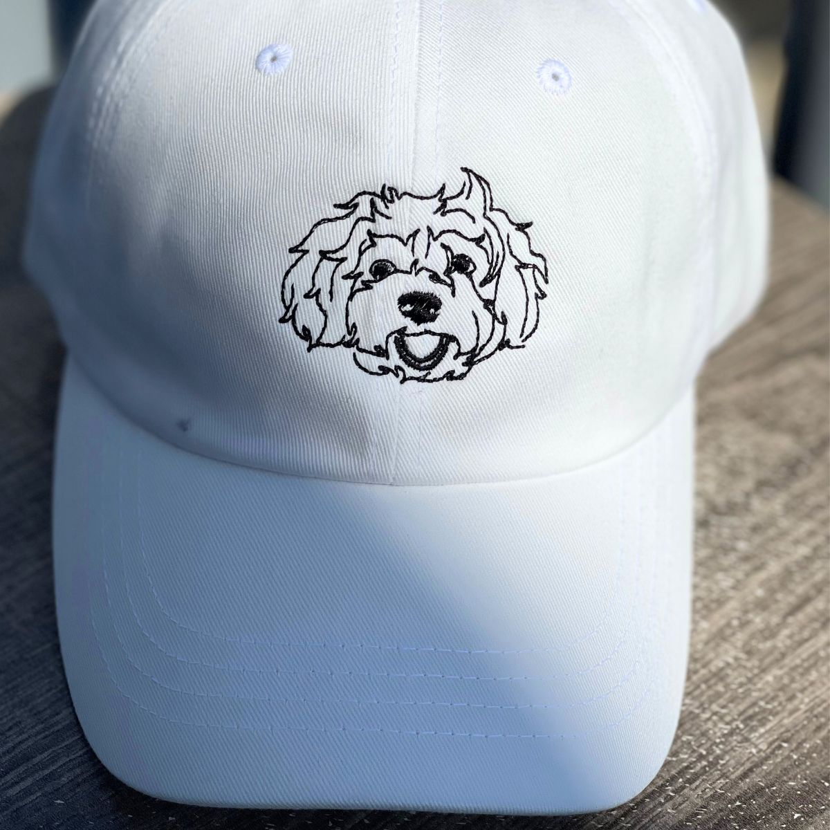 Custom Dog Face Outline Embroidered Hat