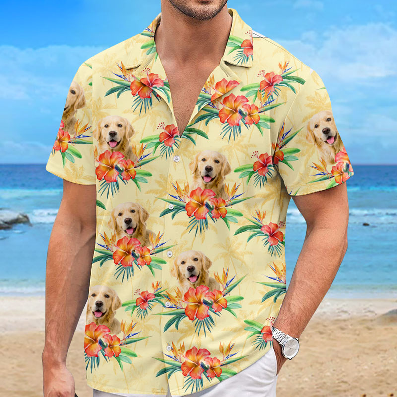 Custom Photo Summer Vibes Only - Dog & Cat Personalized Unisex Tropical Hawaiian Aloha Shirt